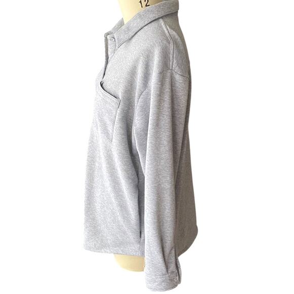 NWOT ~ CISONO Outerwear Gray Fleece Pockets Button Up Jacket Top ~ Women's XL - Picture 3 of 5